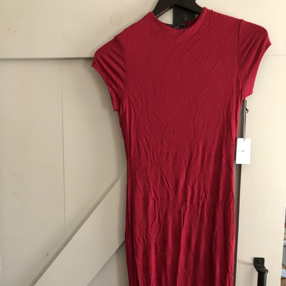 NWT midi dress. Red wine color